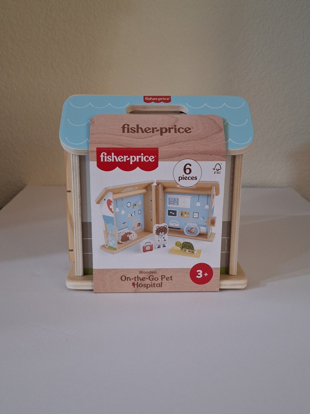 Fisher-Price Wooden On-the-Go Pet Hospital - Blue Age 3+